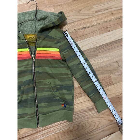 Aviator Nation Kids Rainbow Camo Full Zip Hoodie Boys Size 6 Soft Fleece Surf - Picture 8 of 9